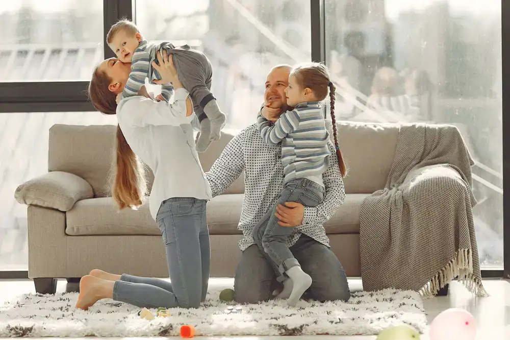 A family enjoying their BrightPromo Home living space
