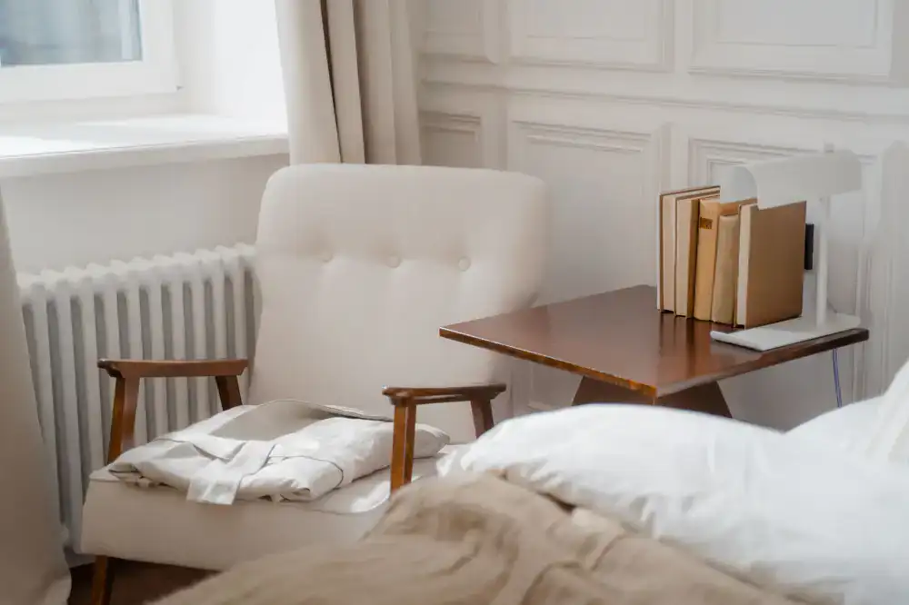 Comfortable armchair in a reading nook